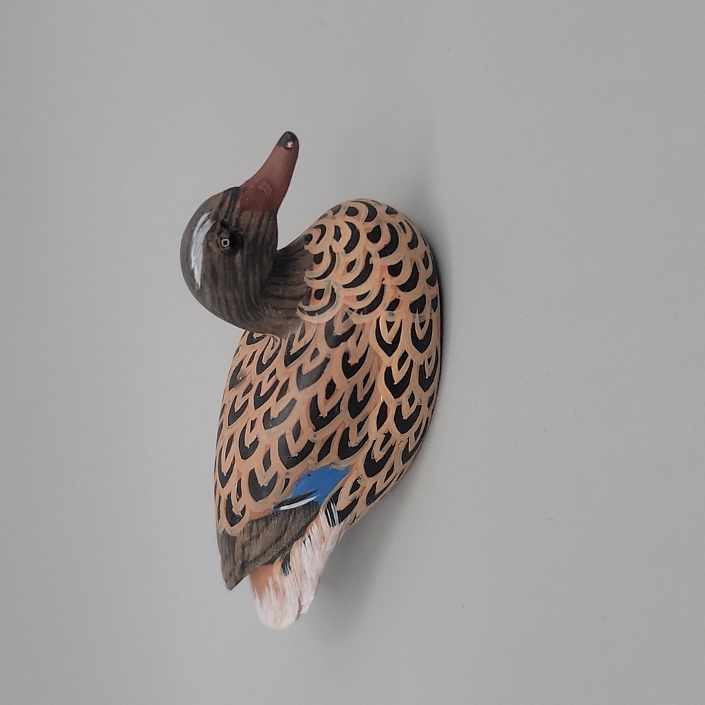 Tiny Wooden Duck Figurine